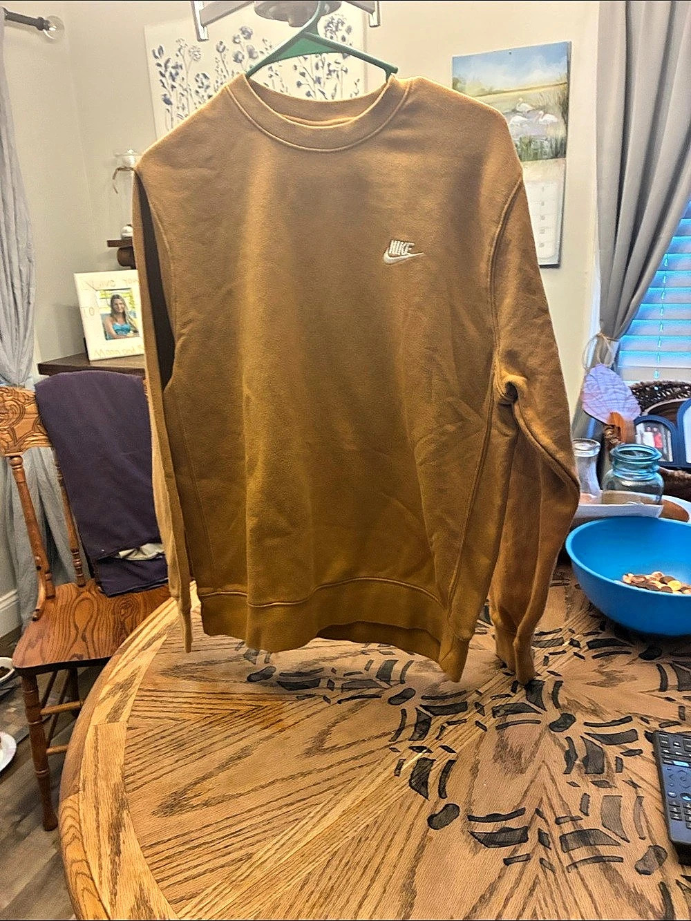 Nike Sportswear Club Fleece Crewneck Sweatshirt Brown Medium